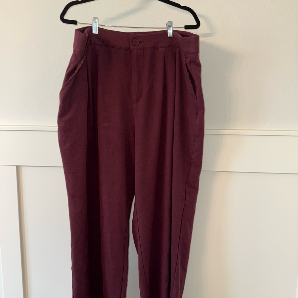 Torrid Maroon Dress Pants High-Waisted Relaxed Fit